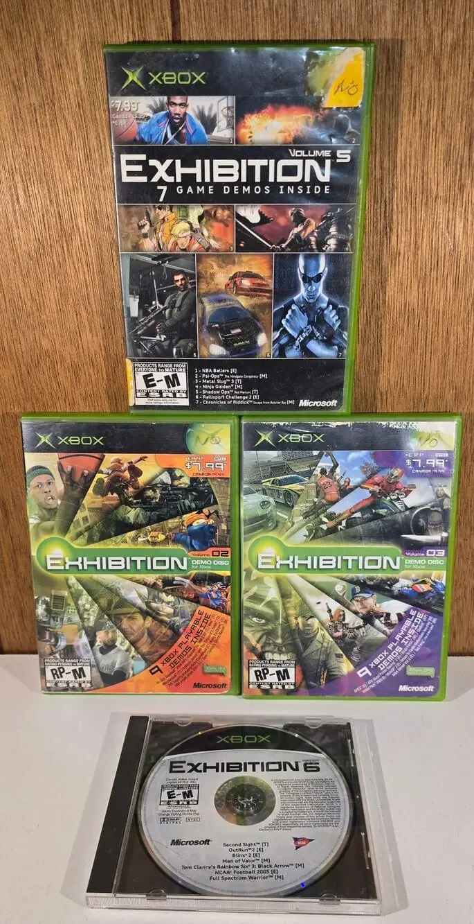 Original Xbox Exhibition Demo Disc Lot Vol 2 3 5 6